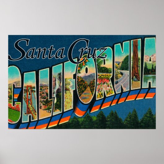 Poster Père Noël Cruz, Californie - Scènes de grandes let (Devant)