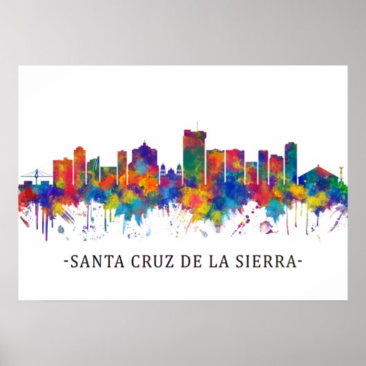 Poster Père Noël Cruz de la Sierra Bolivia Skyline (Devant)