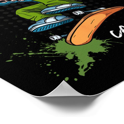 Poster Père Noël-cruz Skeleton Skateboard Beach Funny Hal (Coin)