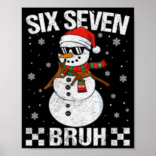 Poster Père Noël dabbing Bonhomme de neige 6 7 Meme Noël 