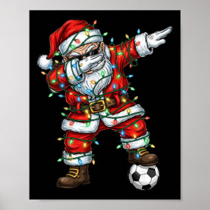 Poster Père Noël Dabbing Football Noël Pyjama Garçons Enf