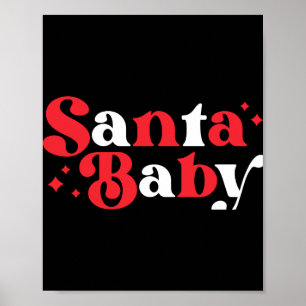 Poster Père Noël de Noël Bébé Mignon Moderne Script Tygra