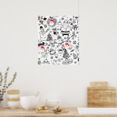 Poster Père Noël de Noël rétro (Cuisine)