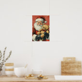 Poster Père Noël de Noël vintage nostalgique (Cuisine)