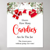 Poster Père Noël Devine Combien De Candies Jeu Signe (Devant)