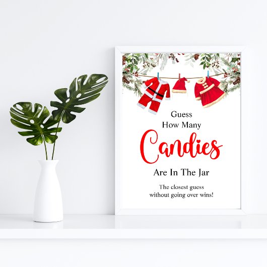 Poster Père Noël Devine Combien De Candies Jeu Signe