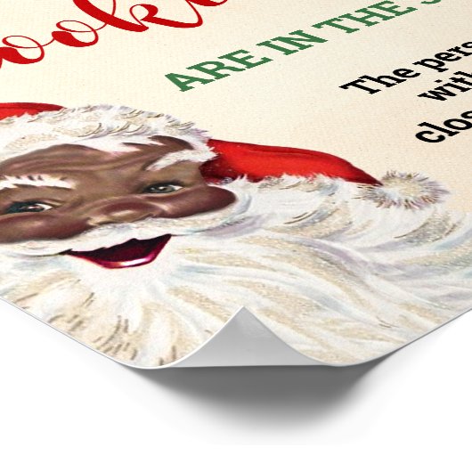 Poster Père Noël Devine Combien de cookies Jeu Signal de  (Coin)