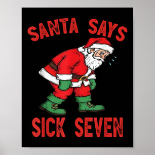 Poster Père Noël dit malade sept drôle de Père Noël 6 7 M