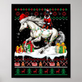 Poster Père Noël Dobermann équitation Cheval Noël Sweat L (Devant)
