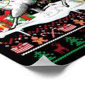Poster Père Noël Dobermann équitation Llama Sweat de Noël (Coin)