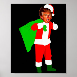 Poster Père Noël Donald Trump Funny Christma Ugly Xmas