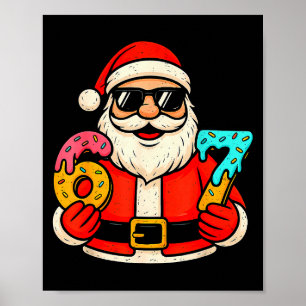 Poster Père Noël drôle 67 Glace qui coule Noël Xmas Adole