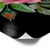 POSTER PÈRE NOËL DRÔLE CRÂNE VERT ET FLORAL NOËL (Coin)