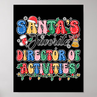 Poster Père Noël drôle Directeur préféré des activités