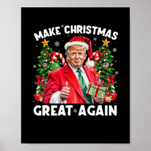 Poster Père Noël drôle Trump 2025 Faire Noël de nouveau g