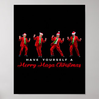 Poster Père Noël drôle Trump Passez un joyeux méga Noël