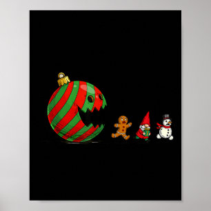 Poster Père Noël en pain d'épice de Noël drôle Cute X