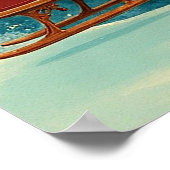 Poster Père Noël en traîneau avec rennes (Coin)