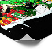 Poster Père Noël Entlebucher Mountain Riding T-rex Noël (Coin)