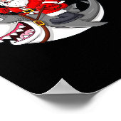 Poster Père Noël équitation Requin Noël Garçons Filles En (Coin)