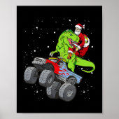 Poster Père Noël équitation T Rex Dinosaur Monster Camion (Devant)