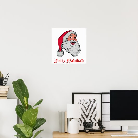 Poster Père Noël espagnol (Bureau à domicile)