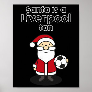 Poster Père Noël est un fan de football de Liverpool Funn