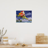Poster Père Noël et Alligator (Cuisine)