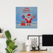 Poster Père Noël Et cadeaux (Bureau à domicile)