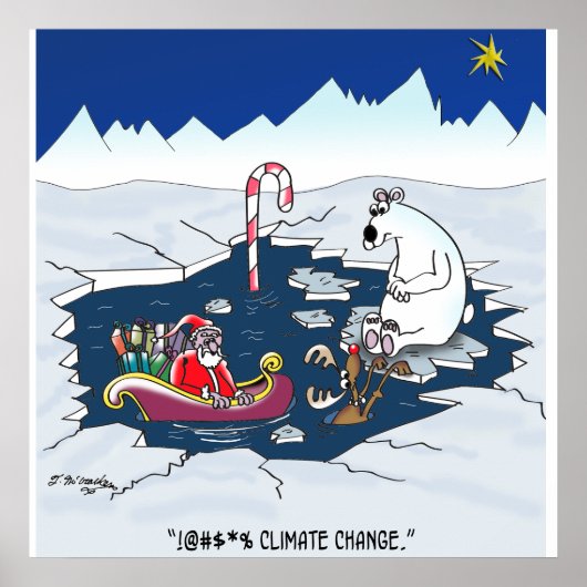 Poster Père Noël et changement climatique (Devant)