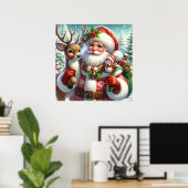 Poster père Noël et Compagnons (Bureau à domicile)
