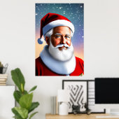 Poster Père Noël et nuit étoilée | Art AI (Bureau à domicile)