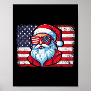 Poster Père Noël Face Retro Sungles Noël Noël Noël Hommes