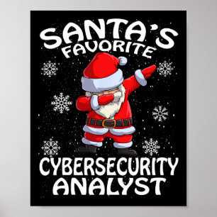 Poster Père Noël Favori Analyste de Cyber Sécurité Noël