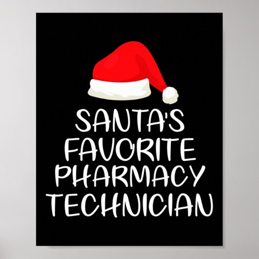 Poster Père Noël Favori de technicien en pharmacie corres (Devant)