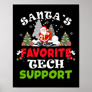 Poster Père Noël Favori Tech Support Funny Christmas Vaca