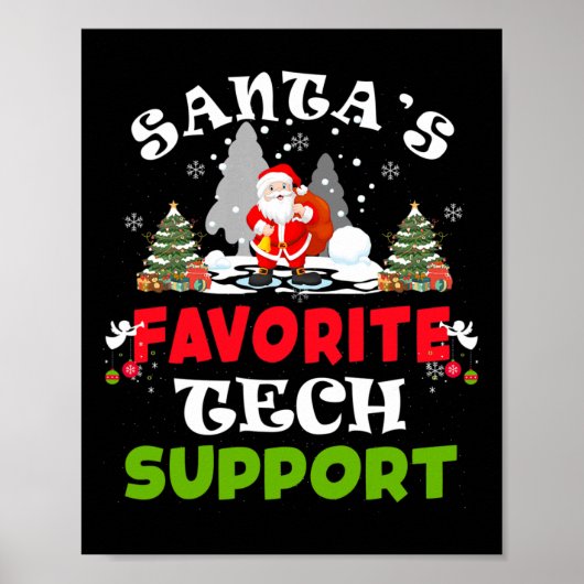 Poster Père Noël Favori Tech Support Funny Christmas Vaca (Devant)