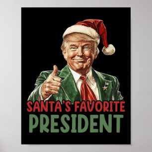 Poster Père Noël Favorite Président Trump Noël 2024