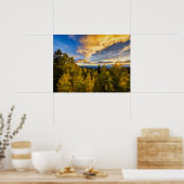 Poster Père Noël Fe Forêt nationale au coucher du soleil  (Cuisine)