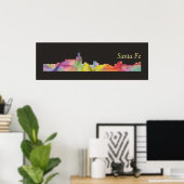 POSTER PÈRE NOËL FE, NOUVEAU MEXIQUE SKYLINE BB - (Bureau à domicile)