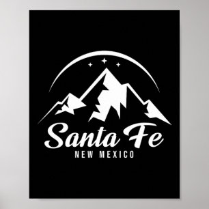 Poster Père Noël Fe Nouveau Mexique Station de ski Ski Sn