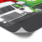 Poster Père Noël Garbage Truck transportant la correspond (Coin)
