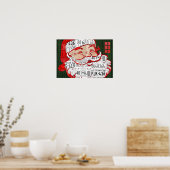 Poster Père Noël Ho Ho Ho Recyclé Plaque de licence Vinta (Cuisine)