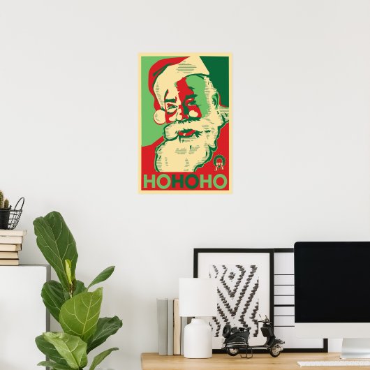 Poster père Noël - HoHoHo (Bureau à domicile)