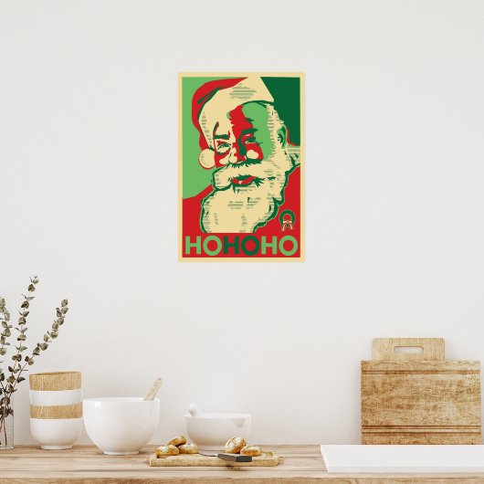 Poster père Noël - HoHoHo (Cuisine)