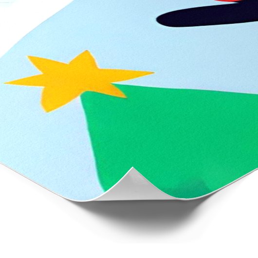 Poster Père Noël Holding présente l'affiche de dessin d'a (Coin)