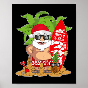 Poster Père Noël I Vacances d'été I Noël en Juillet