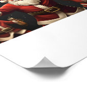 Poster père Noël ivre exécutant une danse de bouchon (Coin)