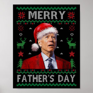 Poster Père Noël Joe Biden Joyeux Fête des pères Laid Noë