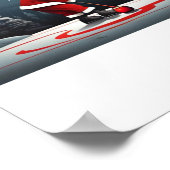 Poster Père Noël jouant au Curling Rock (Coin)